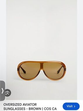 💄COS Oversized Aviator Sunglasses - Amber Brown NEW